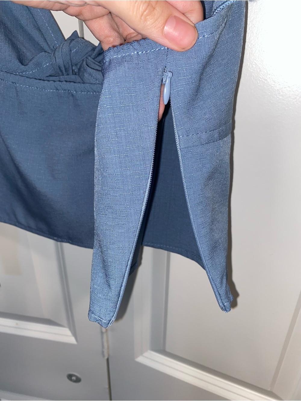 Cider Blue Ruffle Tie-Front Crop Top - Picture 3 of 4